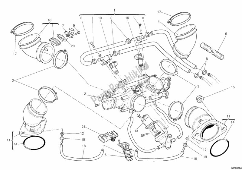 Todas as partes de Corpo Do Acelerador do Ducati Monster 1100 S ABS USA 2010